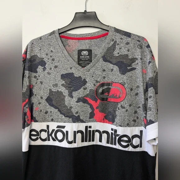 ECKŌ UNLTD Men T Shirt Size XL CAMO Short Sleeve In GREAT Condition - Picture 2 of 10